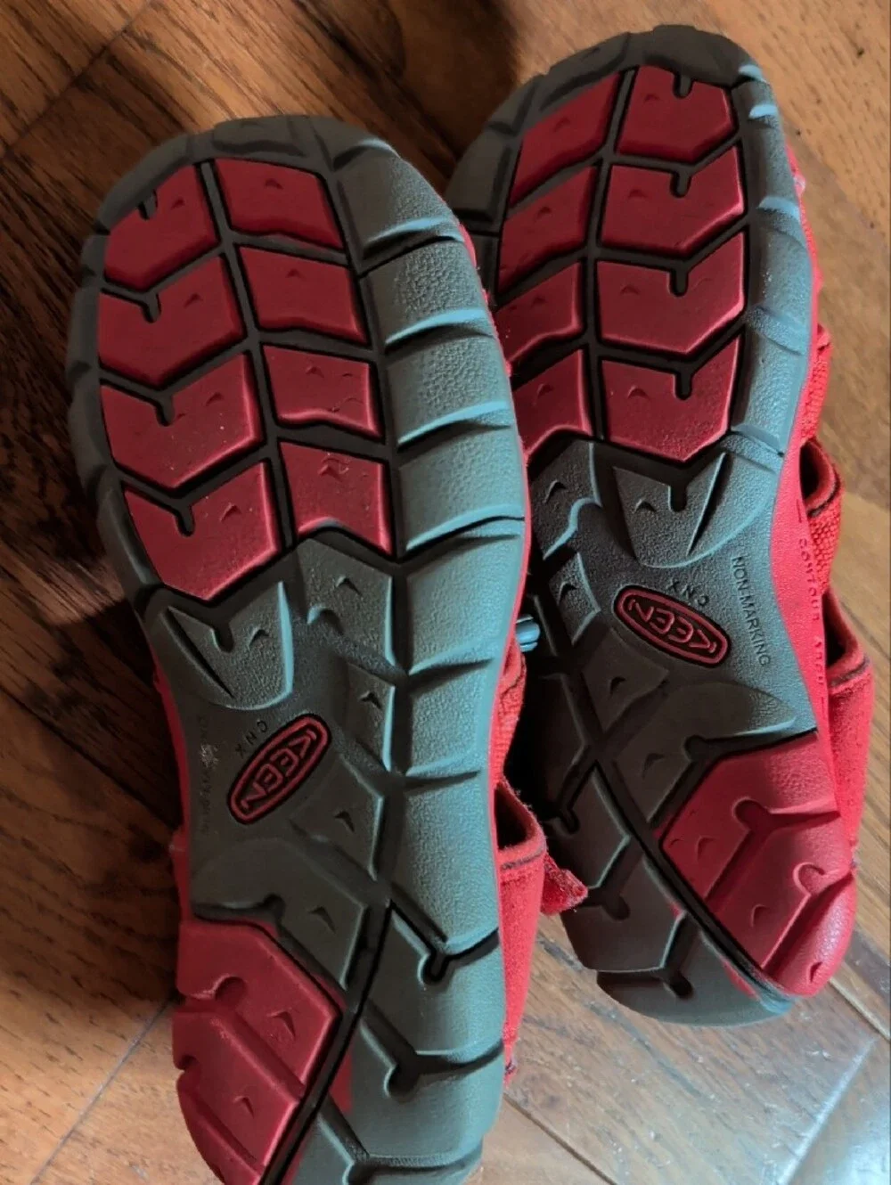 Keen Kids Red Closed-Toe Active Sandals with Blue Accents